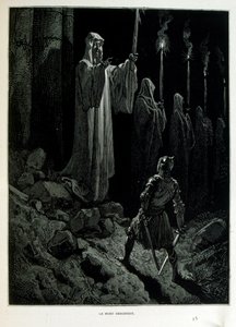 Croque-Mitaine; 1863 illustration, av Gustave Dore (1832 – 1883); Fransk konstnär, grafiker, illustratör. Croque-Mitaine (The bogeyman) en elak karaktär som presenteras för barn för att skrämma dem och på så sätt göra dem klokare. av Gustave Dore