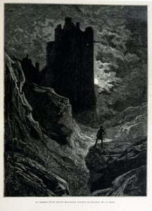 Croque-Mitaine; 1863 illustration, av Gustave Dore (1832 – 1883); Fransk konstnär, grafiker, illustratör. Croque-Mitaine (The bogeyman) en elak karaktär som presenteras för barn för att skrämma dem och på så sätt göra dem klokare. av Gustave Dore