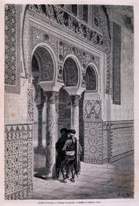 Detalj av arkaden i Alcazar i Sevilla - av Doré, i "" Tour du Monde", 2:a sem. 1866. av Gustave Dore