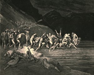 På ett liknande sätt Adams onda kull, c1890. av Gustave Dore