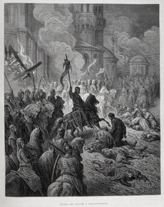 Korsfararnas intåg i Konstantinopel under det fjärde korståget av Gustave Doré. av Gustave Dore