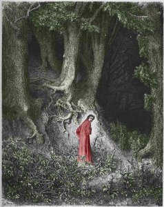 地獄の最初の歌: 詩人ダンテは森の中にいることに気づきます。 イラスト：ギュスターヴ・ドレ・スウェディッシュ av Gustave Dore