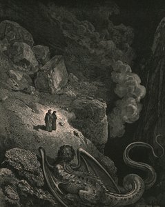Genast dök den där avskyvärda bilden av bedrägeri upp, c1890. av Gustave Dore