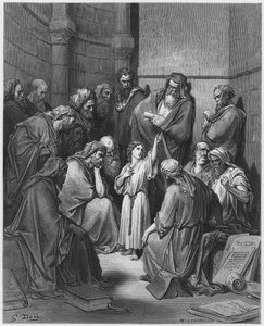 Gustave Dore Bibeln: Jesus med läkarna av Gustave Dore