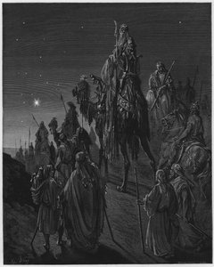 Gustave Dore Bibeln: De vise männen vägleds av stjärnan av Gustave Dore