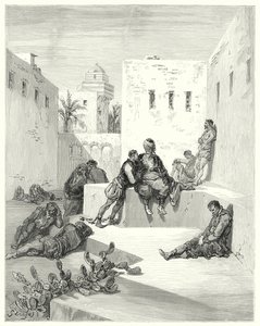 Gustave Dores Don Quijote: "Äntligen bestämde jag mig för att lita på en överlöpare från Murcia, som hade visat mig stora bevis på sin vänlighet" (gravyr) av Gustave Dore