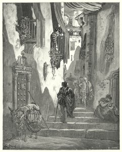 Gustave Dores Don Quijote: "Han fick ett antal kärleksbrev skickade till mig, var och en full av de ömmaste uttrycken" (gravyr) av Gustave Dore