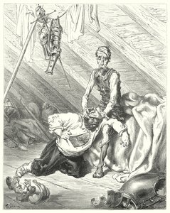 Gustave Dores Don Quijote: "Han trodde verkligen att hans sista stund var kommen" (gravyr) av Gustave Dore