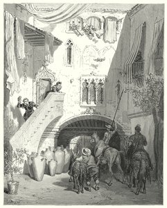 Gustave Dores Don Quijote: "Åh, ni Tobosiska urnor! som väcker i mitt sinne tankarna på det ljuva löftet om mina mest bittra sorger!" (gravyr) av Gustave Dore
