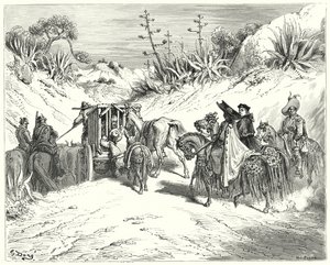 Gustave Dores Don Quijote: "Kuraten var mycket uppmärksam och trodde att han var en man med ett sunt omdöme" (gravyr) av Gustave Dore