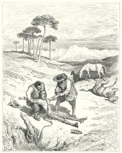 Gustave Dores Don Quijote: "De fann att hans ögon var slutna, som om han hade sovit fast" (gravyr) av Gustave Dore