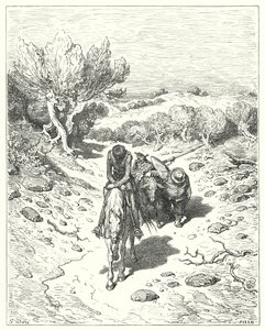 Gustave Dores Don Quijote: "De passerade den dagen, och fyra till efter det, i en sådan sorts diskurs" (gravyr) av Gustave Dore