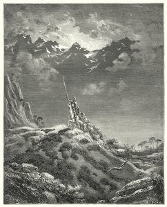 Gustave Dores Don Quijote: "Mot kungariket Micomicon" (gravyr) av Gustave Dore
