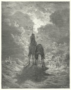 Gustave Dores Don Quijote: "Vi sov så gott som om vi hade fyra fjäderbäddar under oss" (gravyr) av Gustave Dore