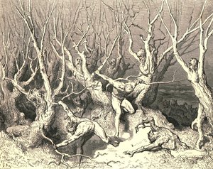 Skynda nu, ropade de förnämsta, skynda dig nu döden!, c1890. av Gustave Dore