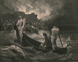 Jag kunde inte höra vilka villkor han erbjöd dem, c1890. av Gustave Dore
