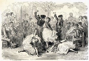 Illsutration till "Voyage en Espagne" skriven av Charles Davillier publicerad 1866 (gravyr) av Gustave Dore