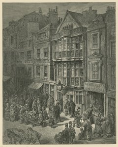 Illustration som föreställer Bishopsgate Street av Gustave Dore