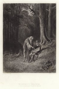 Illustration för Vivien av Alfred Tennyson av Gustave Dore