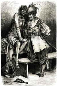Illustration för kapten Fracasse av Gustave Dore
