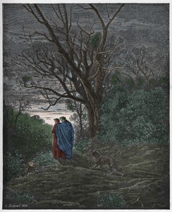 Inferno, Canto 1 : The she-wolf appears, illustration från "The Divine Comedy" av Dante Alighieri, 1885 av Gustave Dore