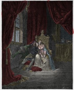 Inferno, Canto 5: Paolo och Francesca, illustration från "Den gudomliga komedin" av Dante Alighieri, 1885 av Gustave Dore