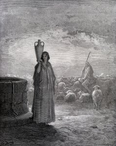 Jakob skötte Labans hjordar av Gustave Dore