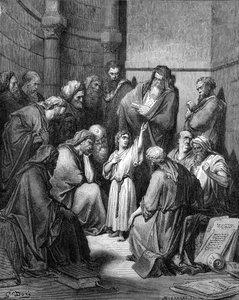 Jesus frågade läkarna av Gustave Dore