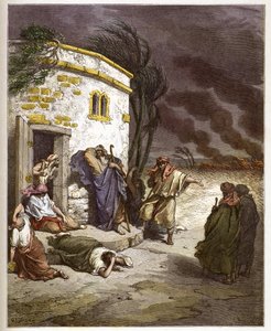Job hör om hans ruin - Job learant sa ruine - - gravyr i "The Bible illustree" av Gustave Dore (1832-1883) - Gravyr från "" The Dore Bible"" av Gustave Dore