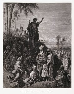Johannes Döparen predikar, illustration från Dore-bibeln av Gustave Dore