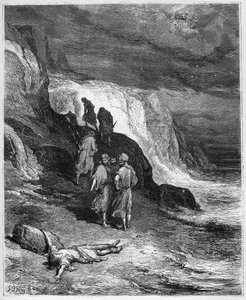 Jupiter et le Passenger - JUPITER OCH PASSAGERAREN - från "Fables" av Jean de La Fontaine av Gustave Dore
