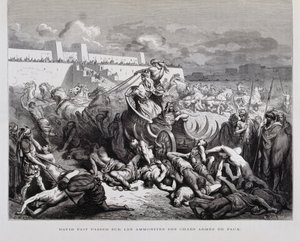 Kung David straffar ammoniterna , Illustration från Dore-bibeln av Gustave Dore