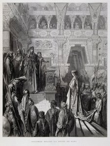 Kung Salomo tar emot drottningen av Saba, illustration från Dore-bibeln av Gustave Dore