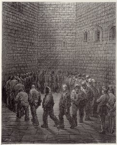 Fångarnas promenad i fängelse - i "" London" av Gustave Dore av Gustave Dore
