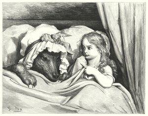 Le Petit Chaperon Rouge; Rödluvan (gravyr) av Gustave Dore