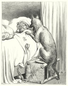 Le Petit Chaperon Rouge; Rödluvan (gravyr) av Gustave Dore