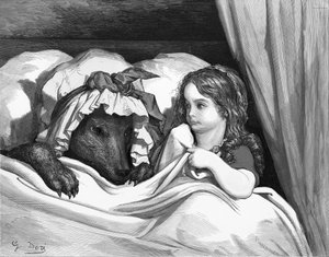 Rödluvan, gravyr av Gustave Doré. av Gustave Dore