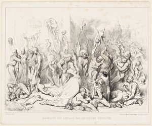 Massaker av engelsmännen av revolterande hinduer av Gustave Dore
