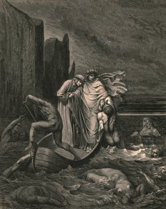 Min lärare visman medveten, stötte tillbaka honom, c1890. av Gustave Dore