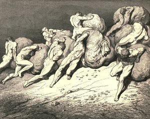Inte allt guld, som är under månen eller någonsin har funnits, c1890. av Gustave Dore