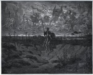 På denna resa talade vår helt nya äventyrare till sig själv - från "Don Quixote de la Mancha" av Miguel Cervantes av Gustave Dore