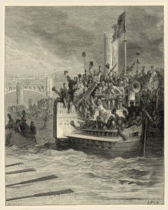 Oxford och Cambridge Boat Race, Putney av Gustave Dore