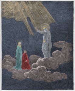 Paradiso, Canto 8 : Charles Martel tilltalar Dante och Beatrice, illustration från "The Divine Comedy" av Dante Alighieri, 1885 av Gustave Dore