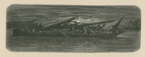 Människor på däcket av en båt på Themsen av Gustave Dore