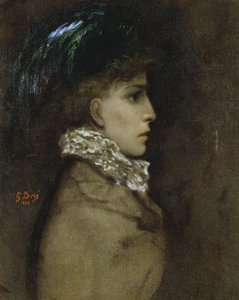 Porträtt av skådespelerskan Sarah Bernhardt 1844-1923, 1870 av Gustave Dore