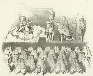 Racine framfördes inför domstolen i Versailles 1695 (gravyr) av Gustave Dore
