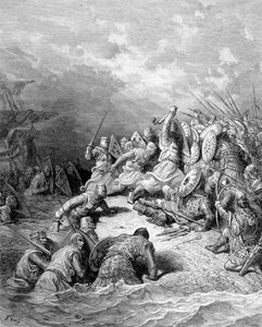 Richard Lion Heart levererar staden Joppé - gravyr av Gustave Doré av Gustave Dore