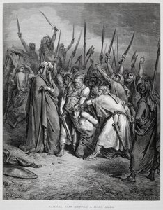 Samuel dödar Agag, illustration från Dore-bibeln av Gustave Dore