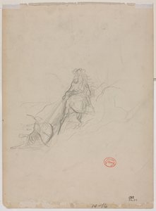 Skiss av jaktscen (verso) av Gustave Dore