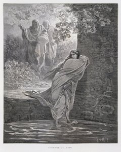 Susanna i badet (Dan. 13:1-26), Illustration från Dore-bibeln av Gustave Dore